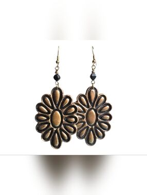 Black & Bronze Statement Earrings, Gothic Earrings